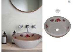 Επιτραπέζιοι Νιπτήρες Γλαύκη Ζωγραφική Λουλουδάκια Προσφορές