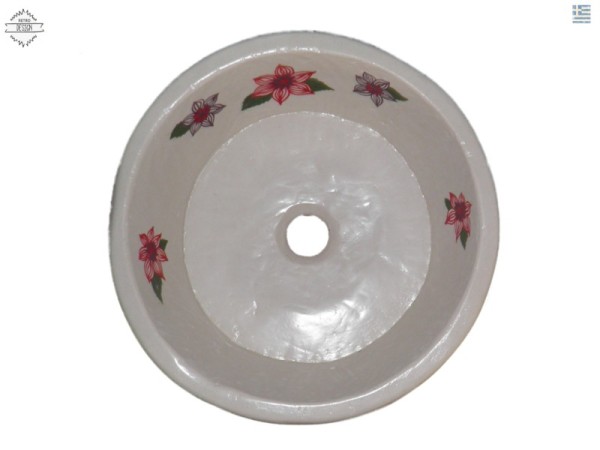 Επιτραπέζιοι Νιπτήρες Γλαύκη Ζωγραφική Λουλουδάκια Προσφορές