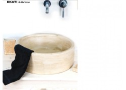 Επιτραπέζιος Travertino Φυσικός Νιπτήρας Μπάνιου Εκάτη Τιμές