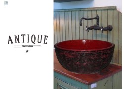 Γούρνες Θέων Μαύρο Κόκκινο Στρογγυλές 37 χ 15,5 cm 