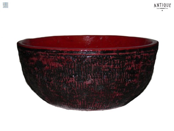 Γούρνες Θέων Μαύρο Κόκκινο Στρογγυλές 37 χ 15,5 cm 