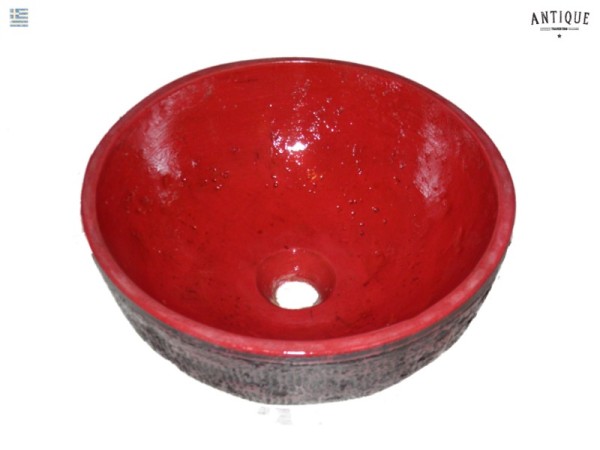 Γούρνες Θέων Μαύρο Κόκκινο Στρογγυλές 37 χ 15,5 cm 