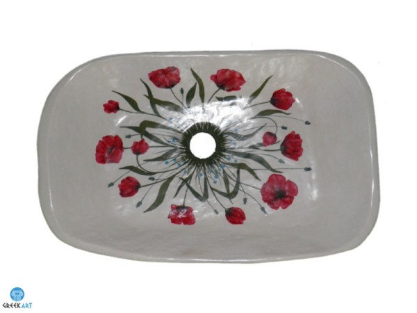 Ηφαιστειακός Νεροχύτης Μπάνιου Παπαρούνες Σχέδιο