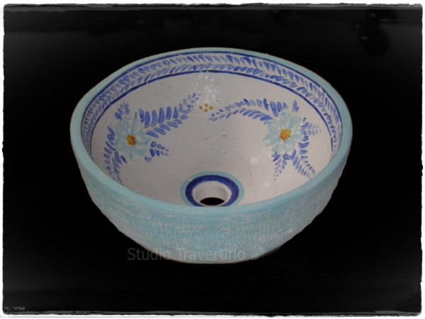 Μπάνιου Χειροποίητος Νιπτήρας Κύθνος Επιτραπέζιος Τραβερτίνο