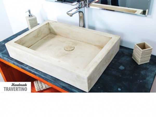 Stone Bathroom Sinks Square Leo Seated