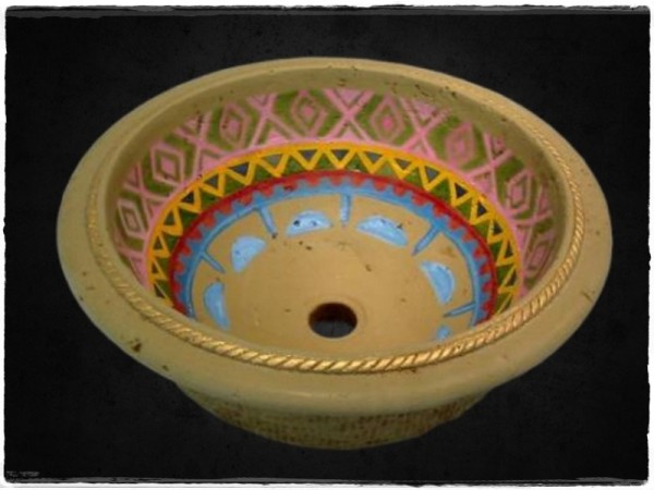 Inlaid Stone Basins Mexico Retro travertine