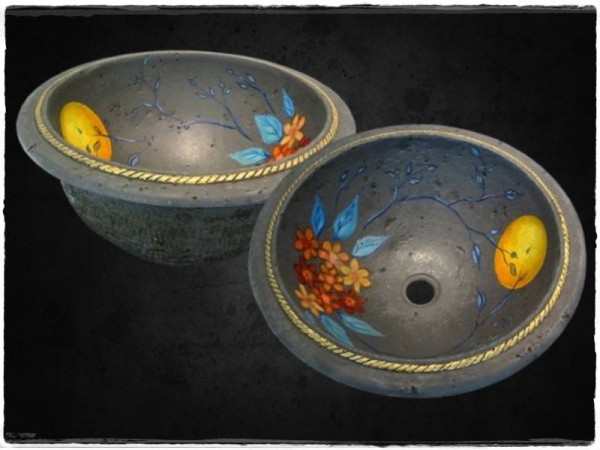 Handmade Sinks Travertine Sun Painting