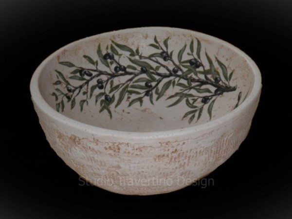 Sinks Painted Olive Handmade travertine.