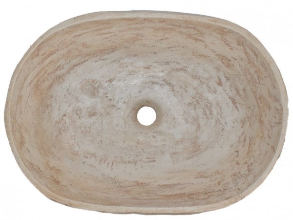 Οβάλ Νιπτήρας Μπάνιου Θέτις Τραβερτίνο Ελεύθερης Τοποθέτησης  Σε Έπιπλο