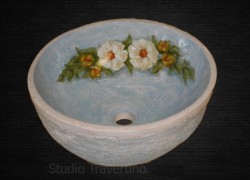 Painted Antique Sinks Bathrooms Travertine Rita