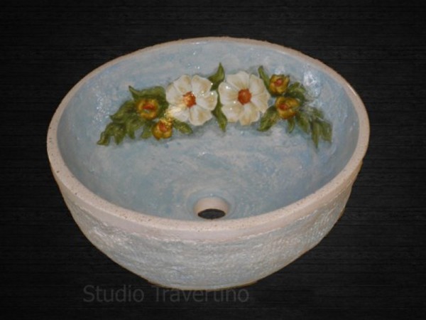 Ζωγραφισμένοι Αντικέ Νιπτήρες Μπάνιων Τραβερτίνο Ρίτα