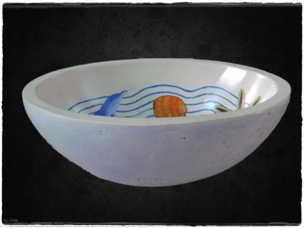 Stone Oval Painting Sea Basins.