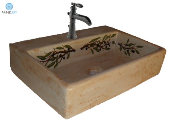 Stone washbasin Traditional Greek Olive