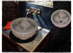 Retro Bathroom Sinks Painting Olive Alexander