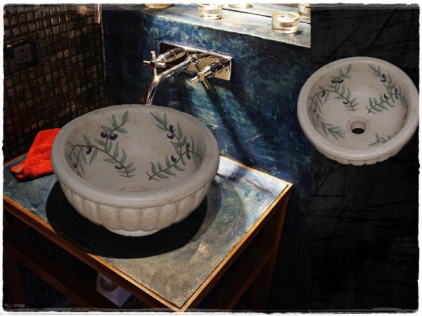 Retro Bathroom Sinks Painting Olive Alexander