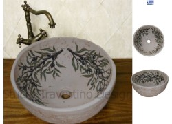 Νιπτήρες Ζωγραφισμένοι Ελιά Χειροποίητοι Τραβερτίνο.