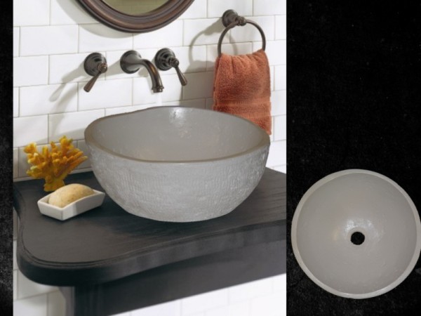 Στρογγυλοί Επιτραπέζιοι Νιπτήρες Τραβερτίνο Θέων 