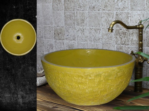 Στρογγυλοί Επιτραπέζιοι Νιπτήρες Τραβερτίνο Θέων 