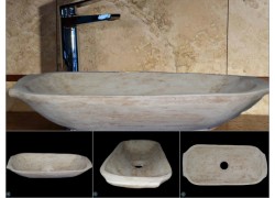 Travertino Παραδοσιακοί Νιπτηρες Για Μικρα Μπανια Ήρων 52 χ 24,5 χ 11 cm