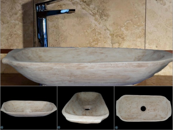 Travertino Παραδοσιακοί Νιπτηρες Για Μικρα Μπανια Ήρων 52 χ 24,5 χ 11 cm