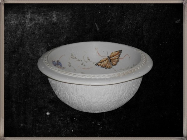 Travertine Handmade Little Basin Plan Butterflies