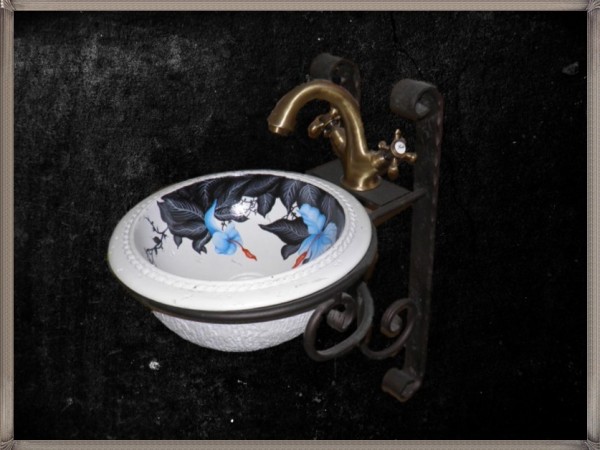 Handmade Bathroom Washbasins Wc Flowers Lilies