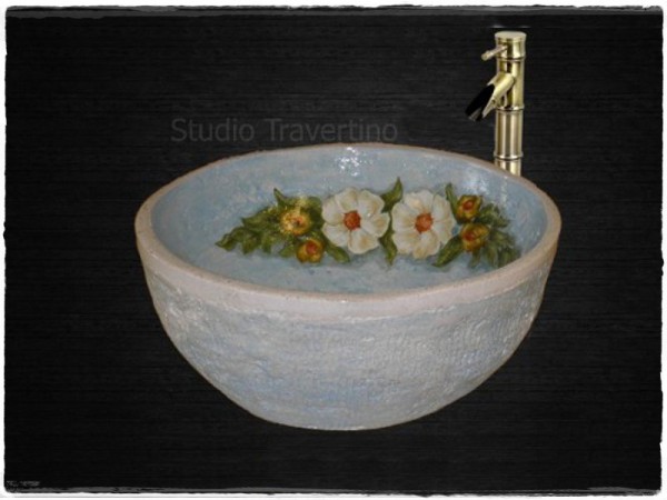 Ζωγραφισμένοι Αντικέ Νιπτήρες Μπάνιων Τραβερτίνο Ρίτα