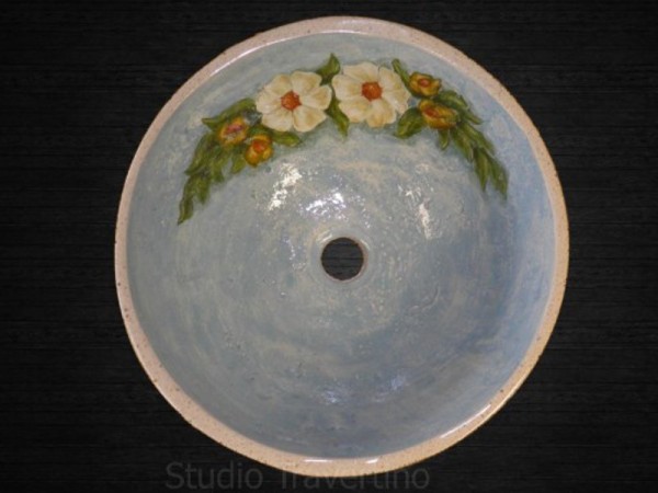 Ζωγραφισμένοι Αντικέ Νιπτήρες Μπάνιων Τραβερτίνο Ρίτα