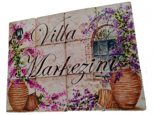 Κέρκυρα Τραβερτίνο Πλακάκια Ταμπέλα Σπιτιού 