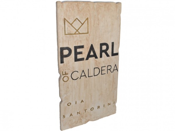 Handmade travertine hotel and tourist accommodation signs