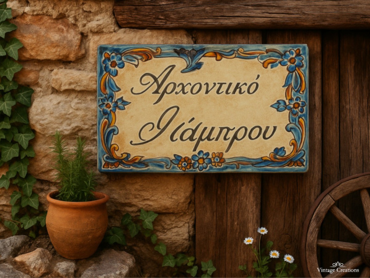 Πέτρινες τραβερτίνο πινακίδες ταμπέλες σπιτιών ξενοδοχείων και μαγαζιών 50 χ 80 cm