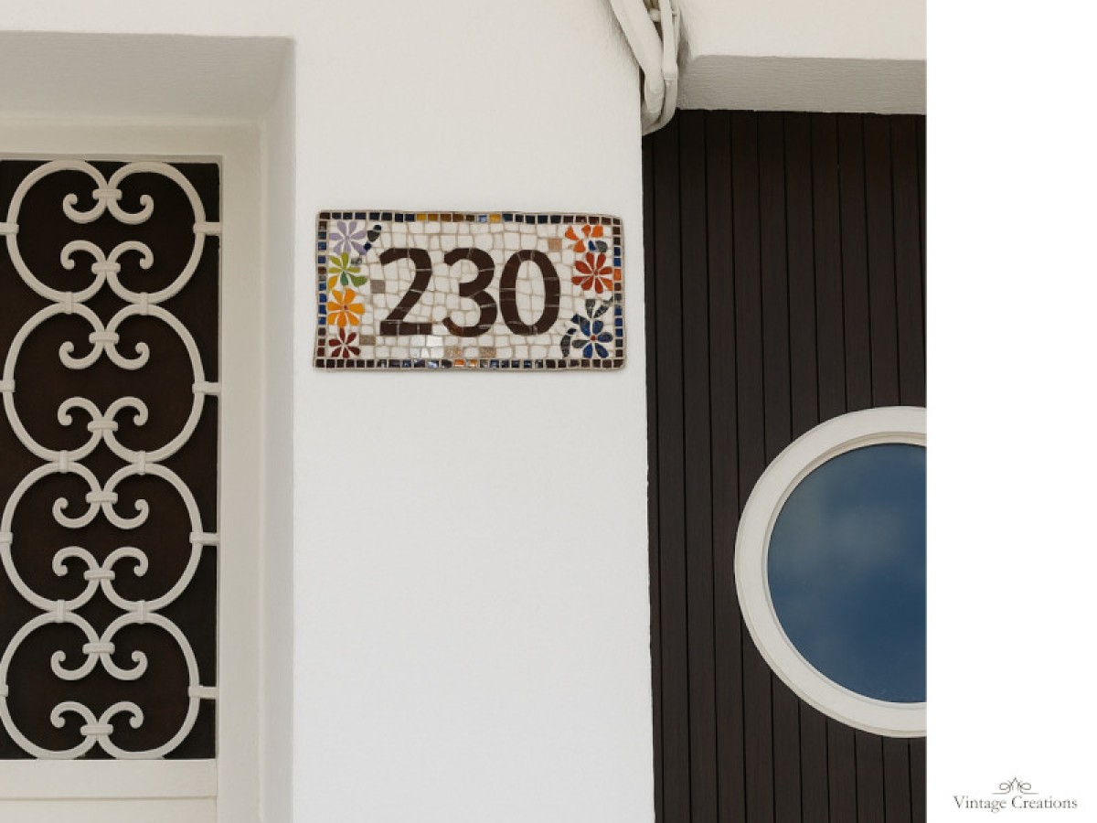 Χειροποίητες πινακίδες ταμπέλες τραβερτίνο με ψηφιδωτή ζωγραφική!