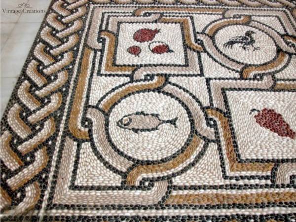 Outdoor indoor pebble mosaic patterns Amphitrite