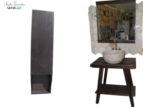 Bathroom furniture Ionia with Travertine washbasins