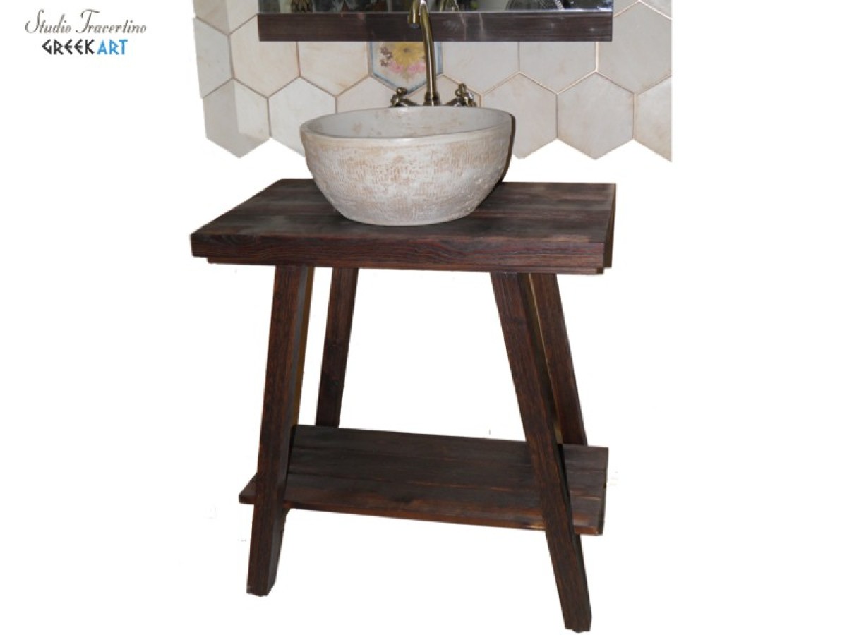 Bathroom furniture Ionia with Travertine washbasins