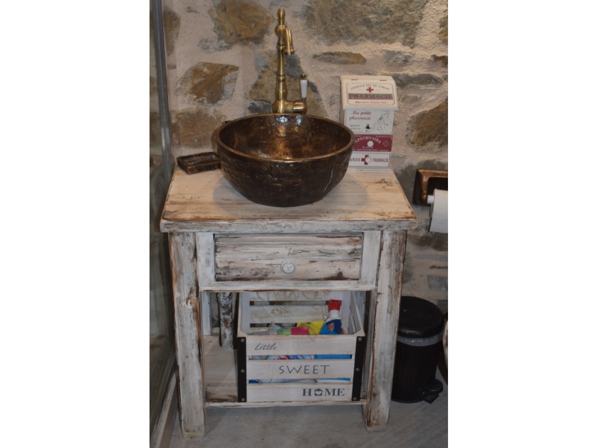 Χειροποίητο Έπιπλο Μπάνιου Ερμής Παλαιωμένο