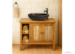 Iokasti Rustic Bathroom Furniture With Travertine Sinks!