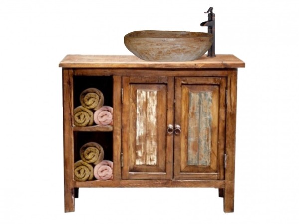 Iokasti Rustic Bathroom Furniture With Travertine Sinks!