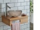 Ionia Hanging Bathroom Furniture With Travertine Stone Washbasin