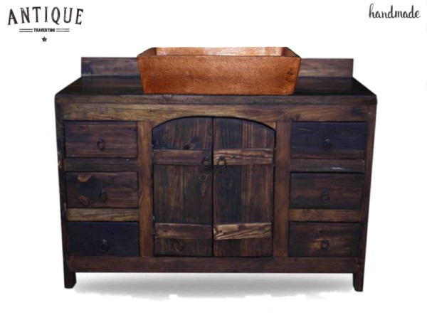 Iris bathroom furniture rustic composition