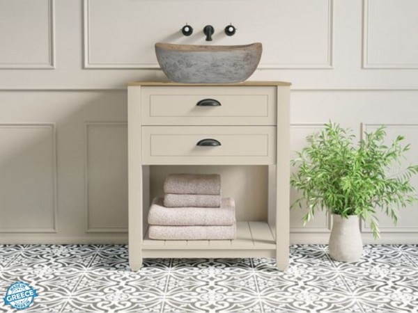 Lefkada Quality Bathroom Furniture With Travertine Washbasins Prices