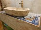 Handmade bathroom furniture bench with mosaic design Delos
