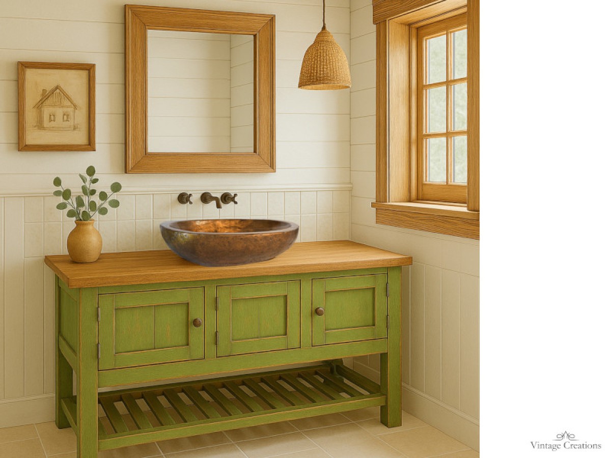 Ρετρό Χειροποίητα Έπιπλα Μπάνιου Παλαιωμένα Καλλιόπη