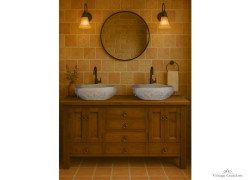 Tzoumerka rustic wooden bathroom furniture