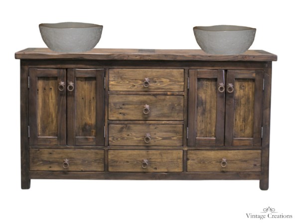 Tzoumerka rustic wooden bathroom furniture