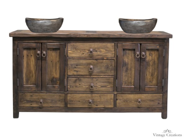 Tzoumerka rustic wooden bathroom furniture