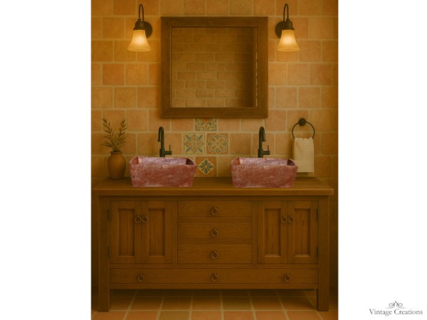 Tzoumerka rustic wooden bathroom furniture