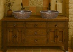 Tzoumerka rustic wooden bathroom furniture