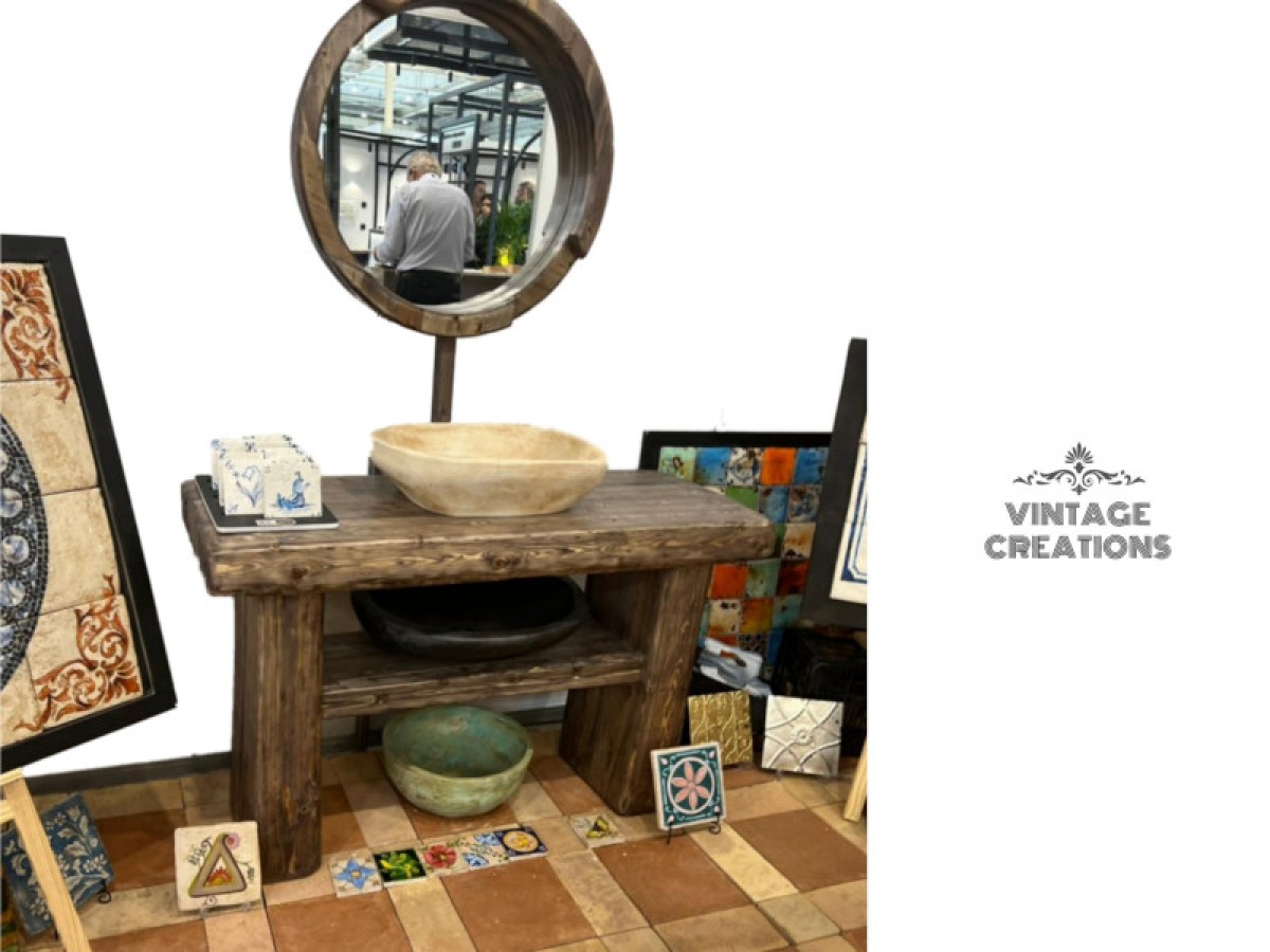 Χειροποίητο Έπιπλο Μπάνιου “Θεώνη” από Μασίφ Έλατο