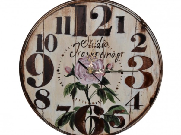 Handmade Wooden Wall Clock Flower